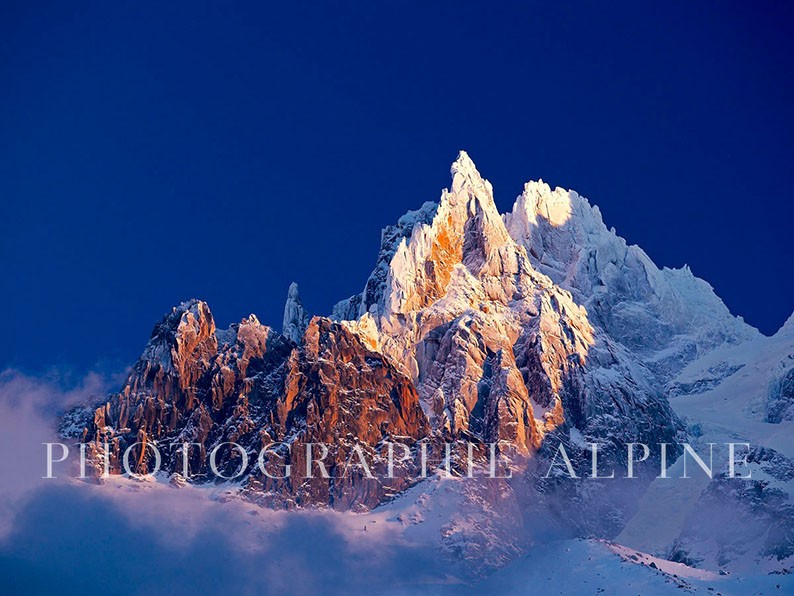 Les aiguilles de l'M, des Grandes Jorasses et du Grépon