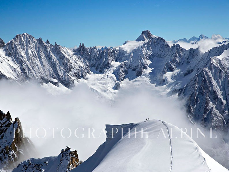 Cordée sur l'arête Midi Plan